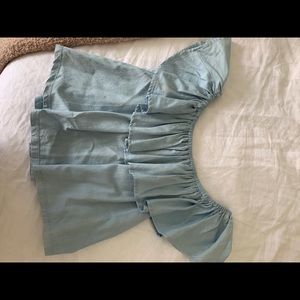 Blue off the shoulder top